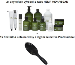 Akcia mesiaca - 2x akkovek produkt z radu HEMP 100% VEGAN = 1x kefa SELECTIVE PROFESSIONAL